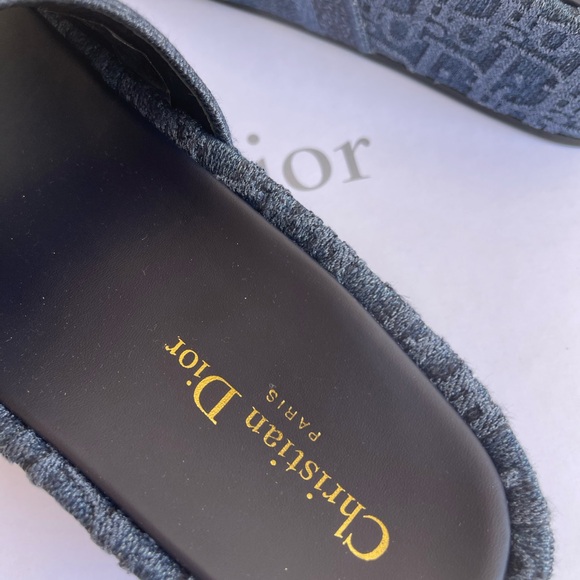 REAL Christian Dior Oblique DWay Platform Sandals Sizes 38 US 8 Denim New - Picture 7 of 15